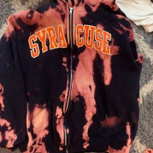 Bleach dyed cuse zip-up